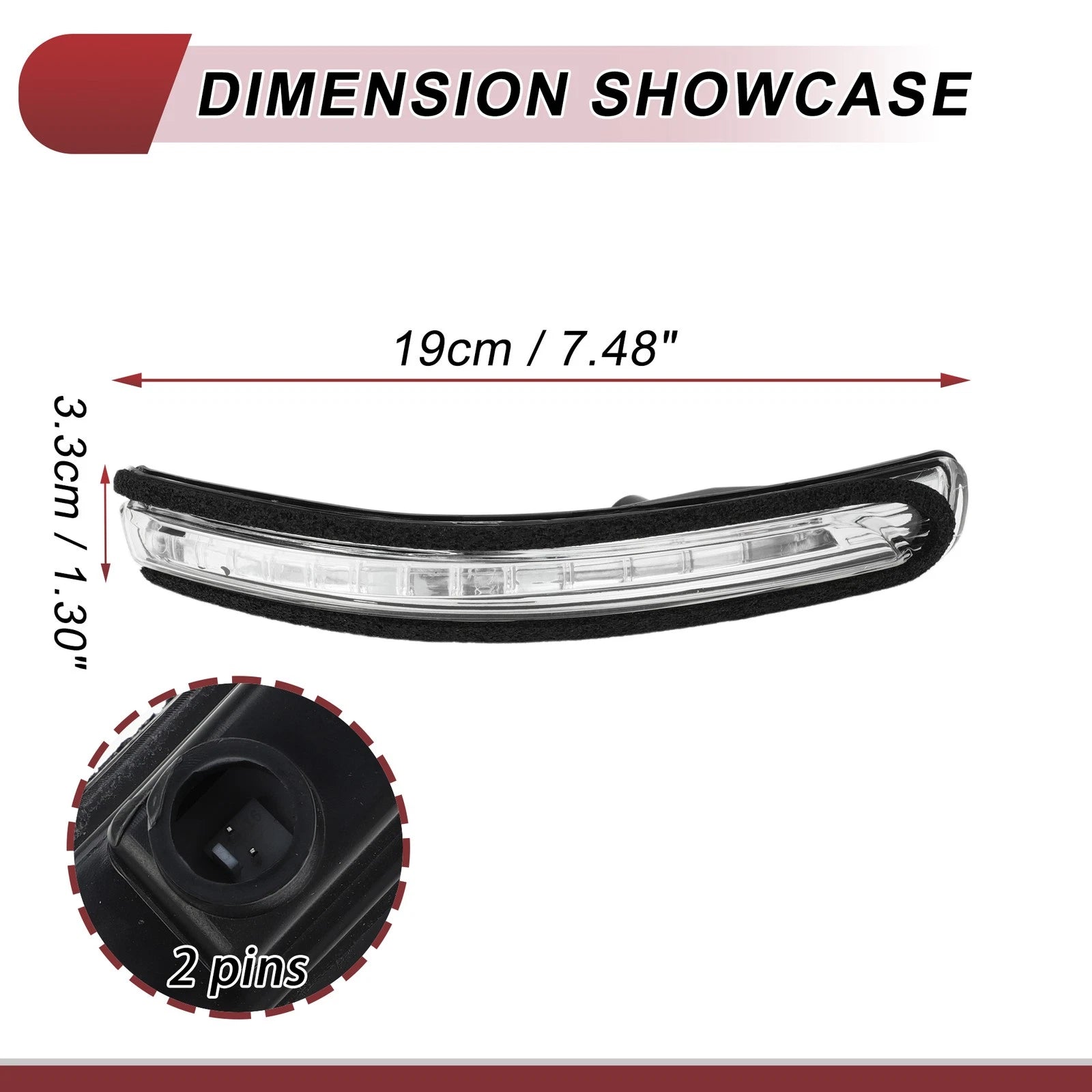 Mirror Turn Signal Light for KIA Rio Pride (2012–2016) No. 876241W000 Right Black Clear
