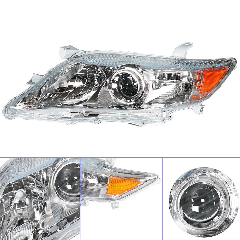Headlight Replacement LH+RH for Toyota Camry Hybrid (2010–2011) Chrome Halogen