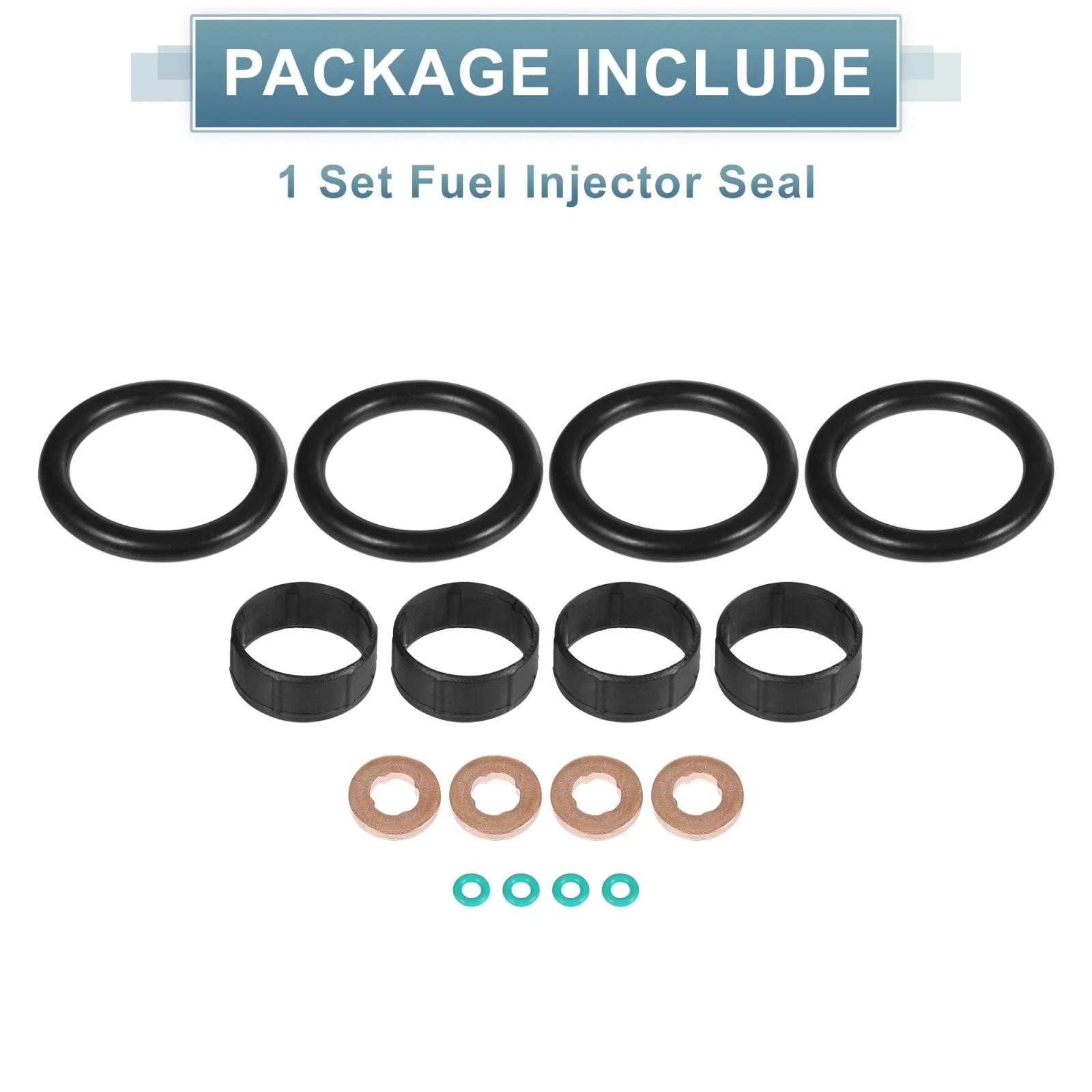 Set of 1 Fuel Injector Seal 1204698 1348623 1348625 for Ford Fiesta (2001–2017)