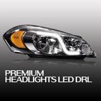 Clear Chrome LED DRL Headlights for Chevy Impala/Monte Carlo (2006–2013)