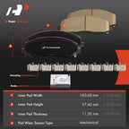 Set of 4 Front Ceramic Brake Pads for Jeep JL Wrangler (2018–2023)