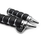 2X Black 22mm Spike Handlebar Grips Rubber Throttle Boss for Honda Yamaha