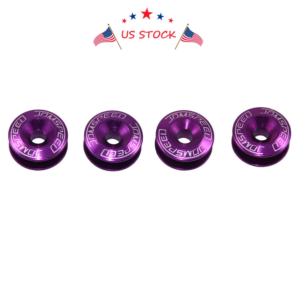 CNC Purple Billet Bumper Trunk Quick Release Fastener Kit for Universal Fit