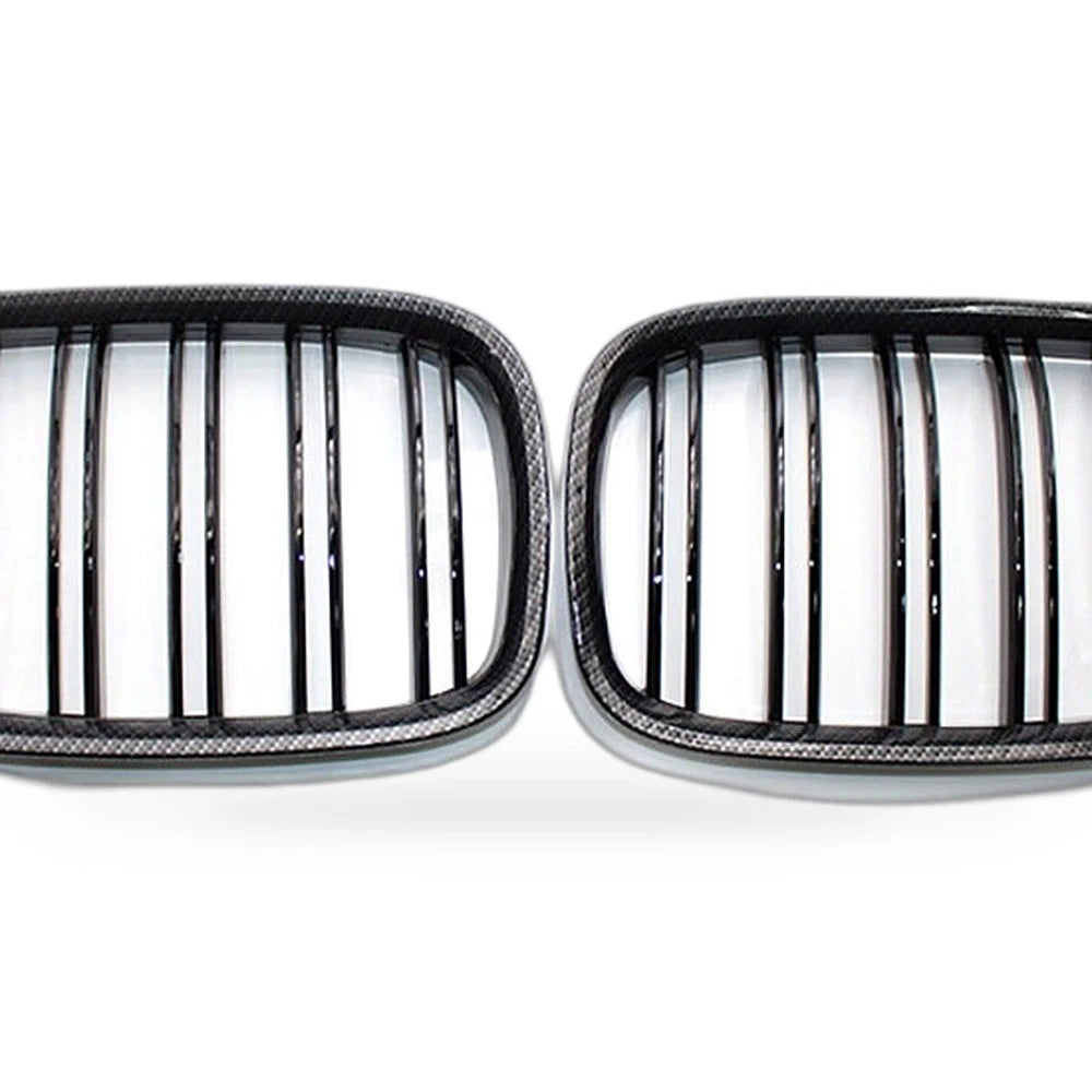 Glossy Black Double Line Front Grille for BMW 7 Series