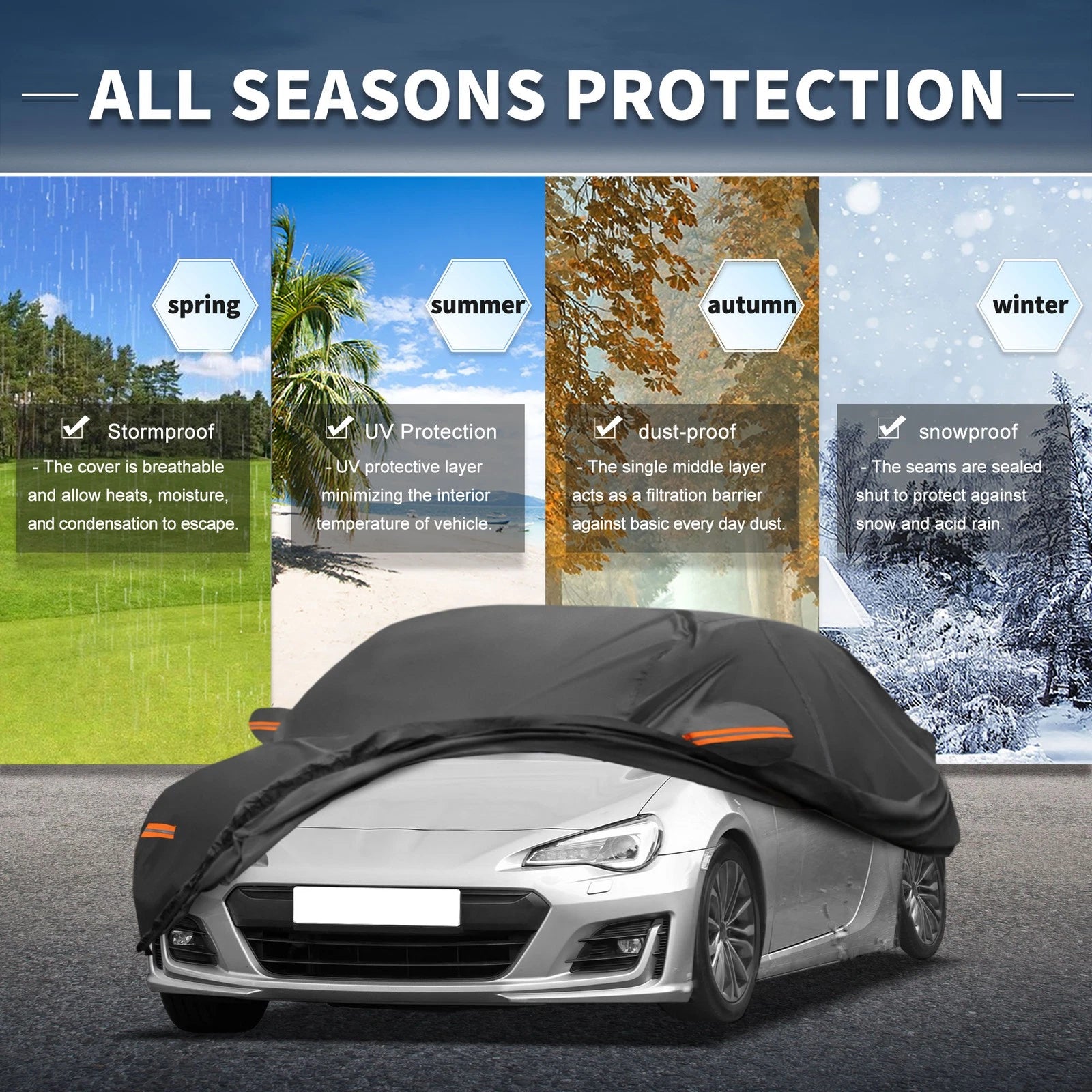 Waterproof 210D-PU Car Cover for Subaru BRZ (2013–2021)