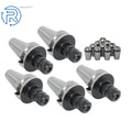 Set of 5 BT40 ER16 Collet Chucks & 10 ER16 Collets for CNC Milling