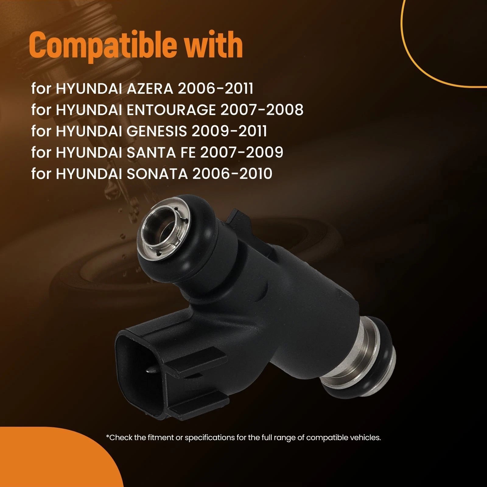Fuel Injector Set for Hyundai Santa Fe, Kia Sorento (2006–2009)
