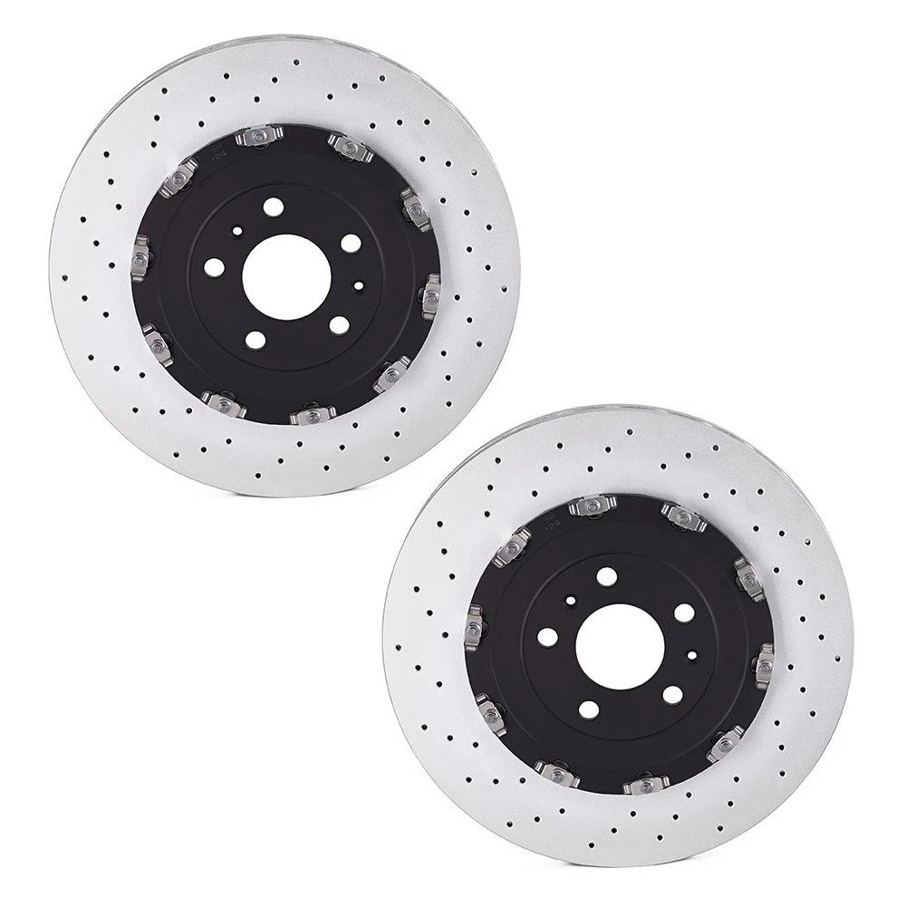Set of 2 Drilled Floated Front Brake Disc Rotors 365mm for Audi RS4 (2006–2012)