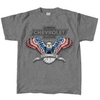 American Flag Eagle Gray T-Shirt for Chevrolet Bowtie (Unisex)
