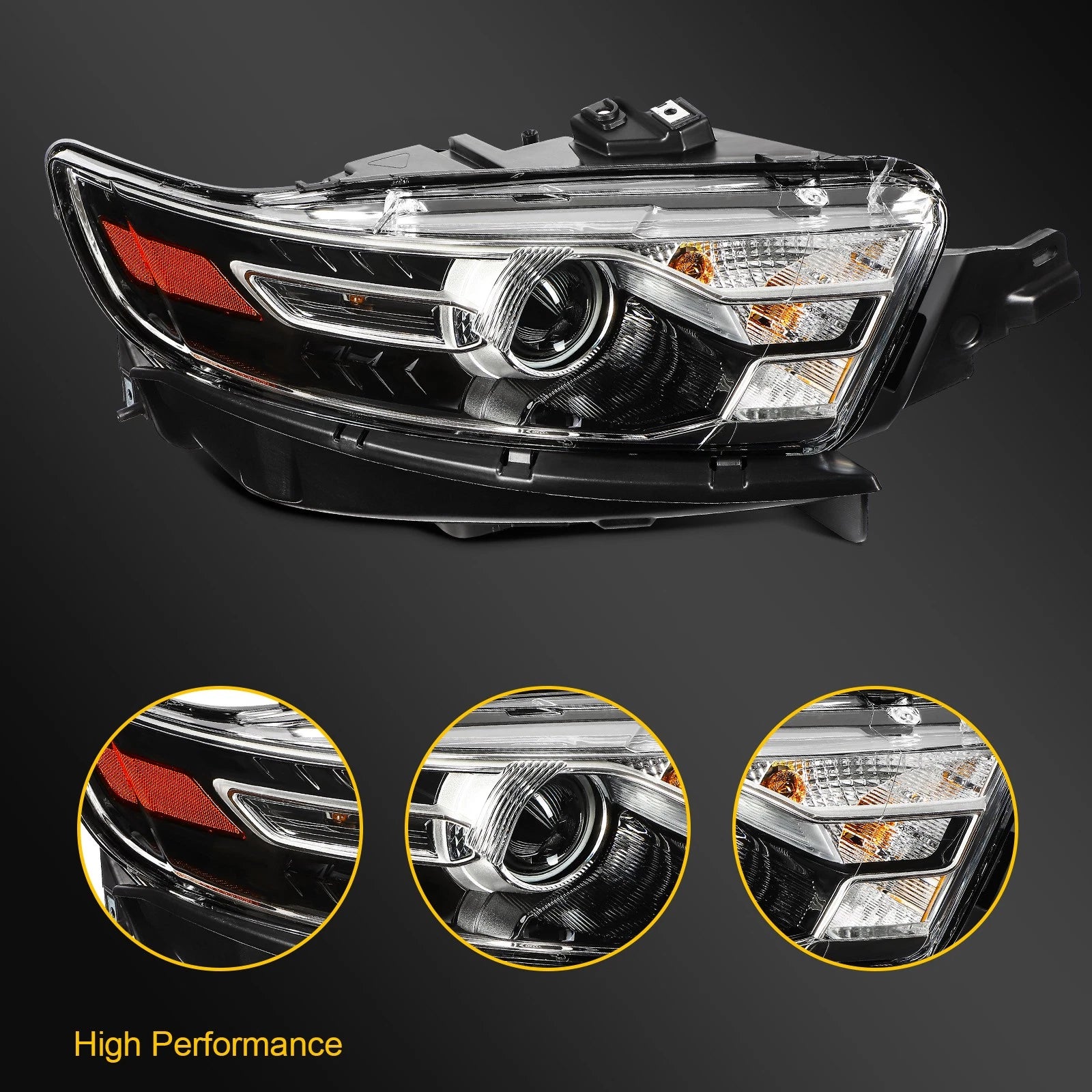 Passenger Right Side Headlight Assembly for Ford Taurus (2016–2019) w/Projector