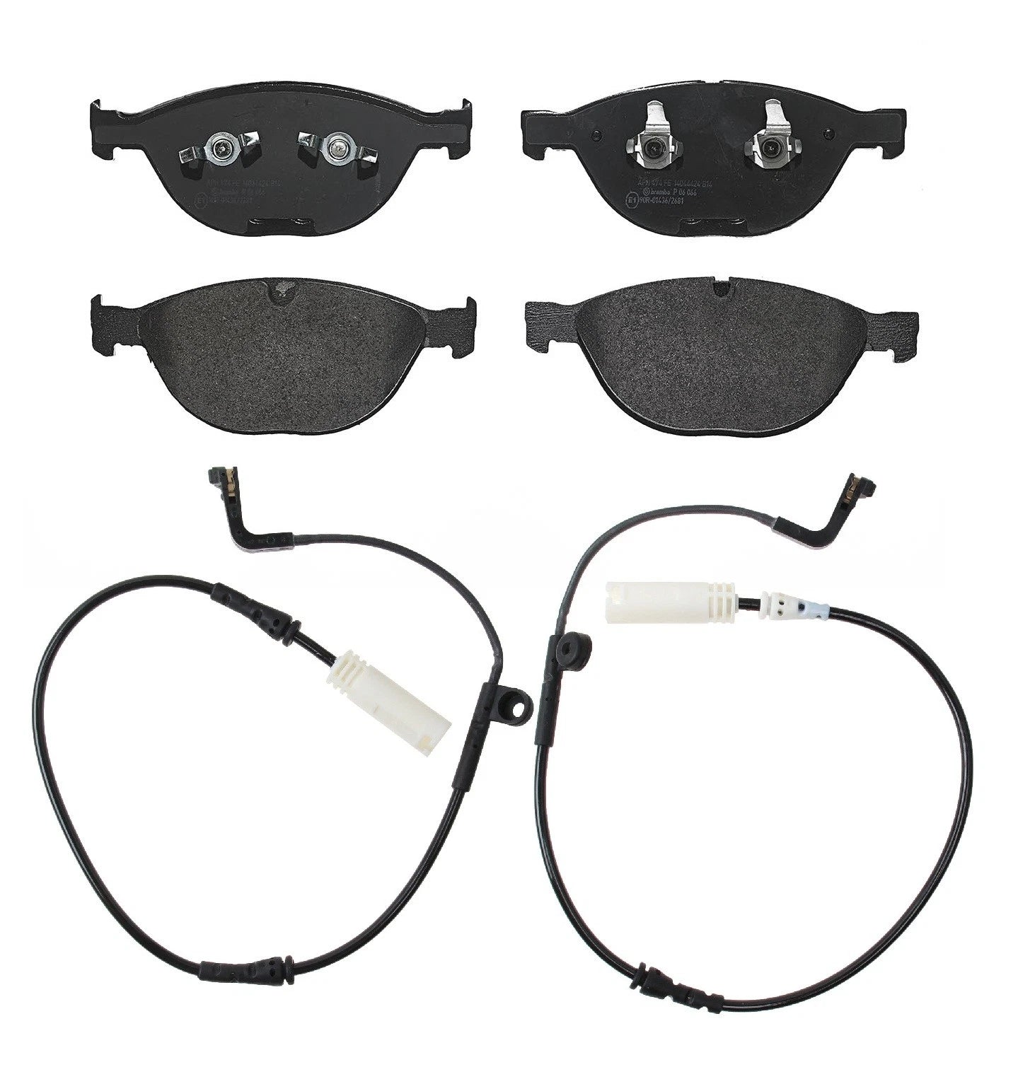 Front Low-Met Disc Brake Pads & Wear Sensors for BMW E60 E63 E64 (2005–2010)