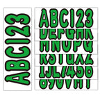 Set of 4 Green Decals for Boat Registration A-Z & 0-9