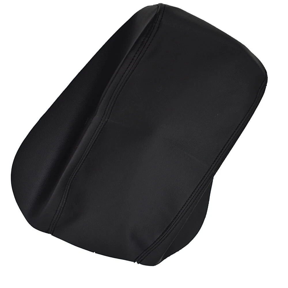 Black Leather Center Console Lid Armrest Cover for Ford Explorer (2011–2018)