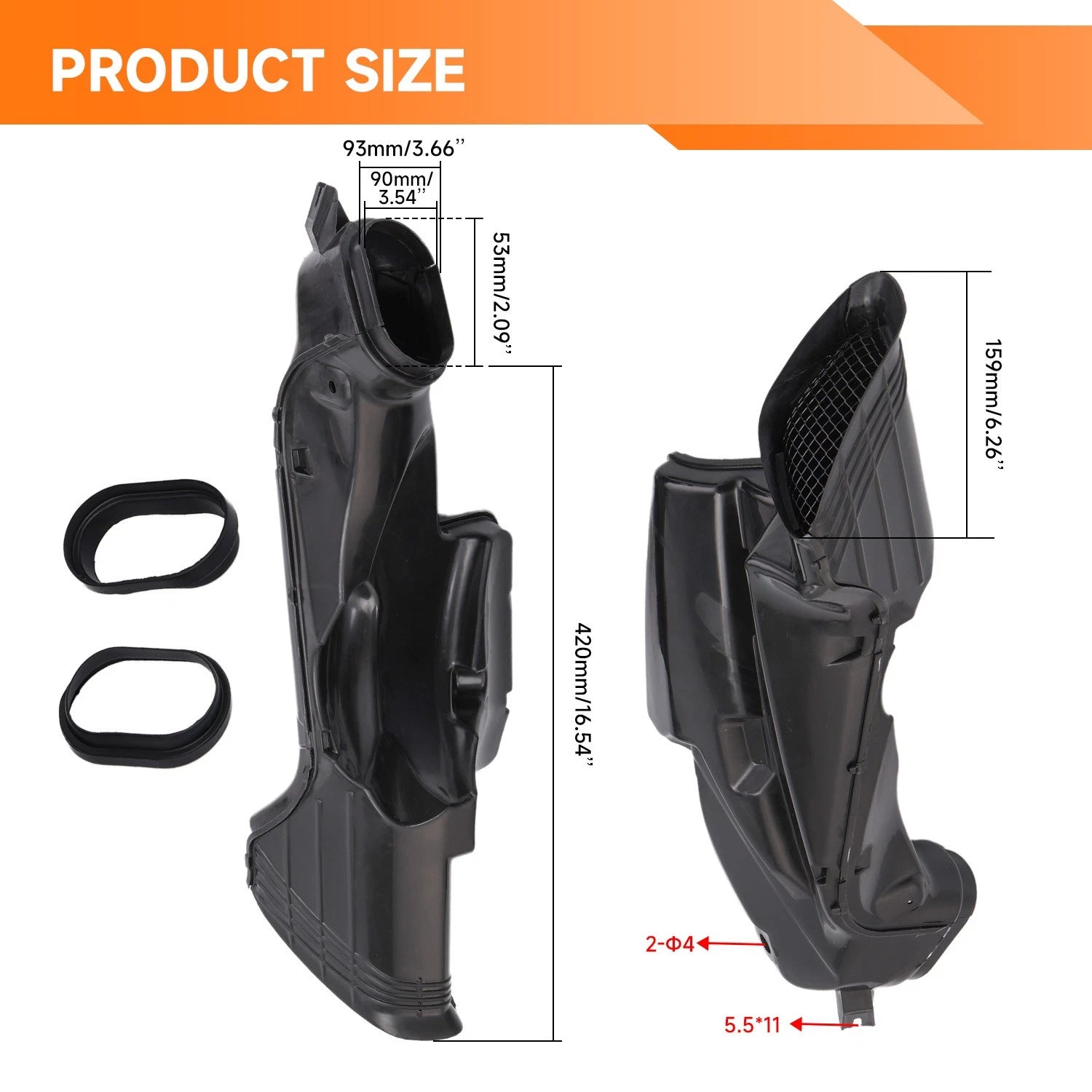 Black ABS Ram Air Tubes Duct Intake for Suzuki GSXR600 GSXR750 (2006–2007)