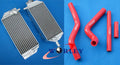 Aluminum Radiator + Red Hose for Suzuki RM125 (2001-2008)