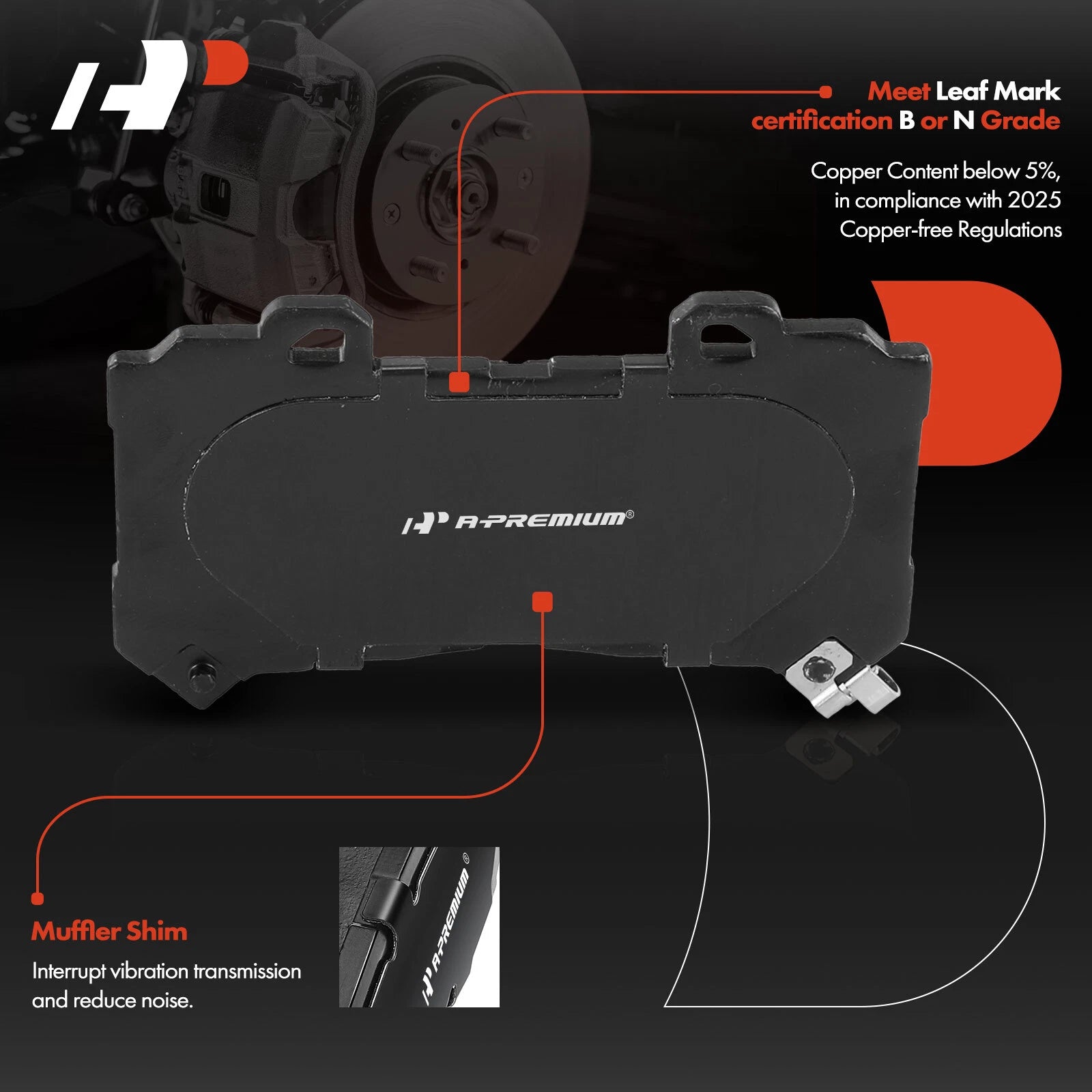 4X Front Ceramic Brake Pads for Chevrolet Colorado GMC Canyon (2015â2020)