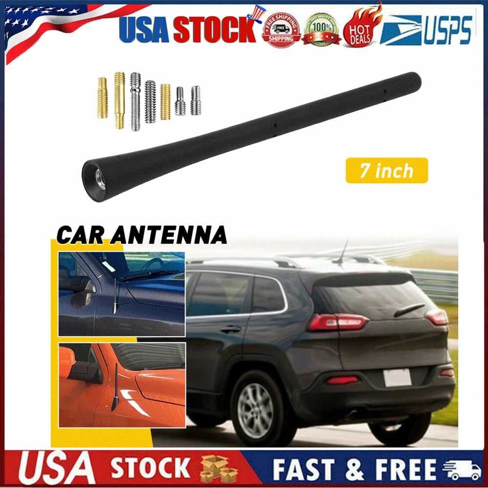 7" Short Black Antenna Mast for Nissan Rogue (2008â2020)