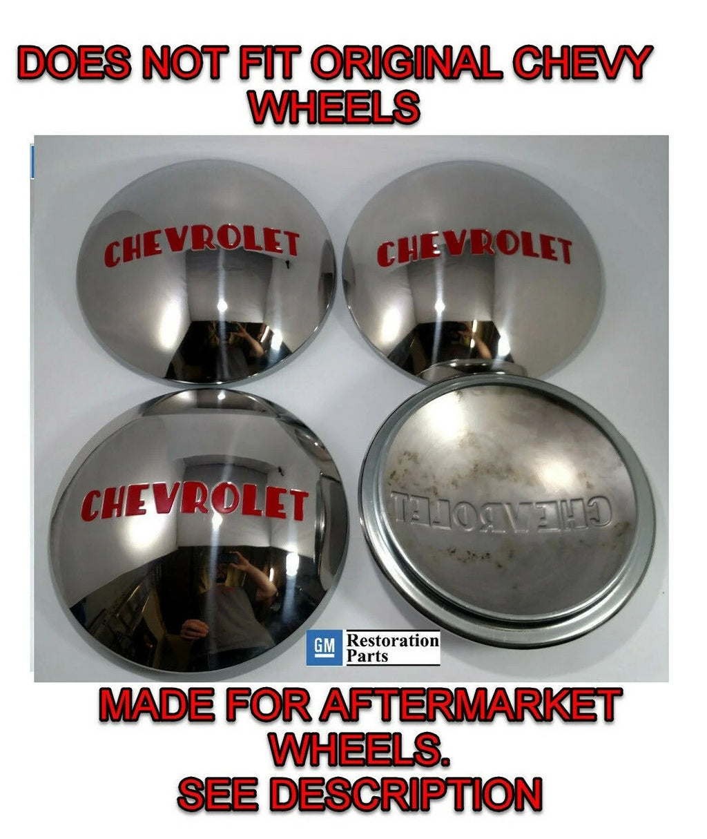 Hubcap Set Stainless Steel Replacement for Chevrolet 1/2 Ton Truck (1947–1953)