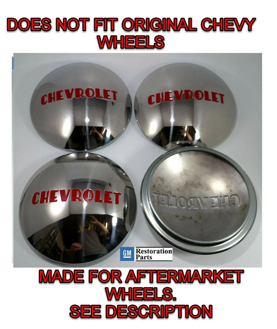 Hubcap Set Stainless Steel Replacement for Chevrolet 1/2 Ton Truck (1947–1953)
