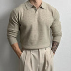 Set of 4 Solid Color Knitted Pullover Sweaters for Polo