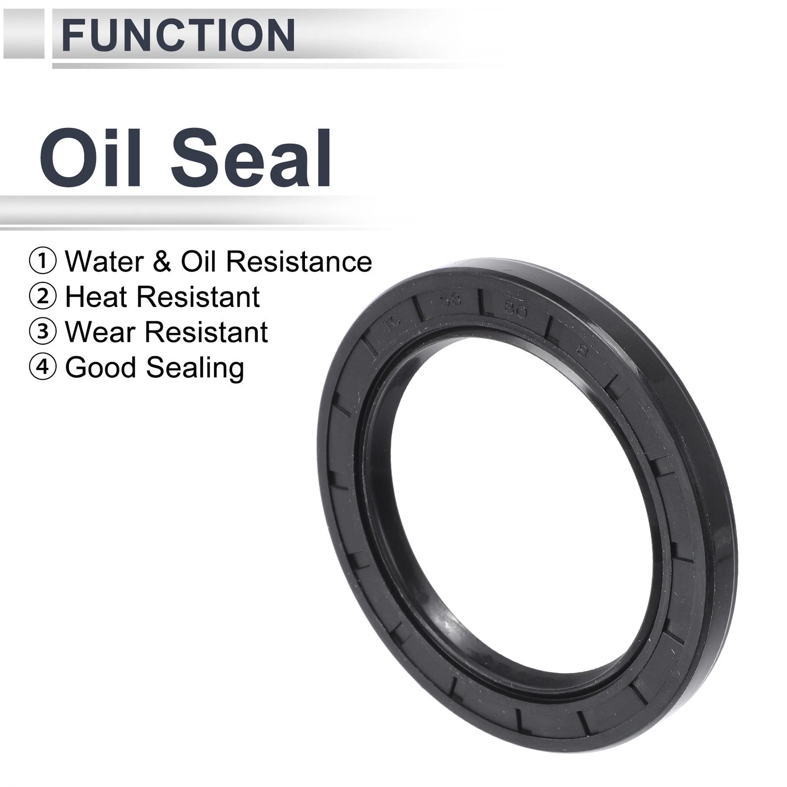 Set of 5 Oil Seal Ring NBR Rubber 58x80x8mm for Rotary Shaft