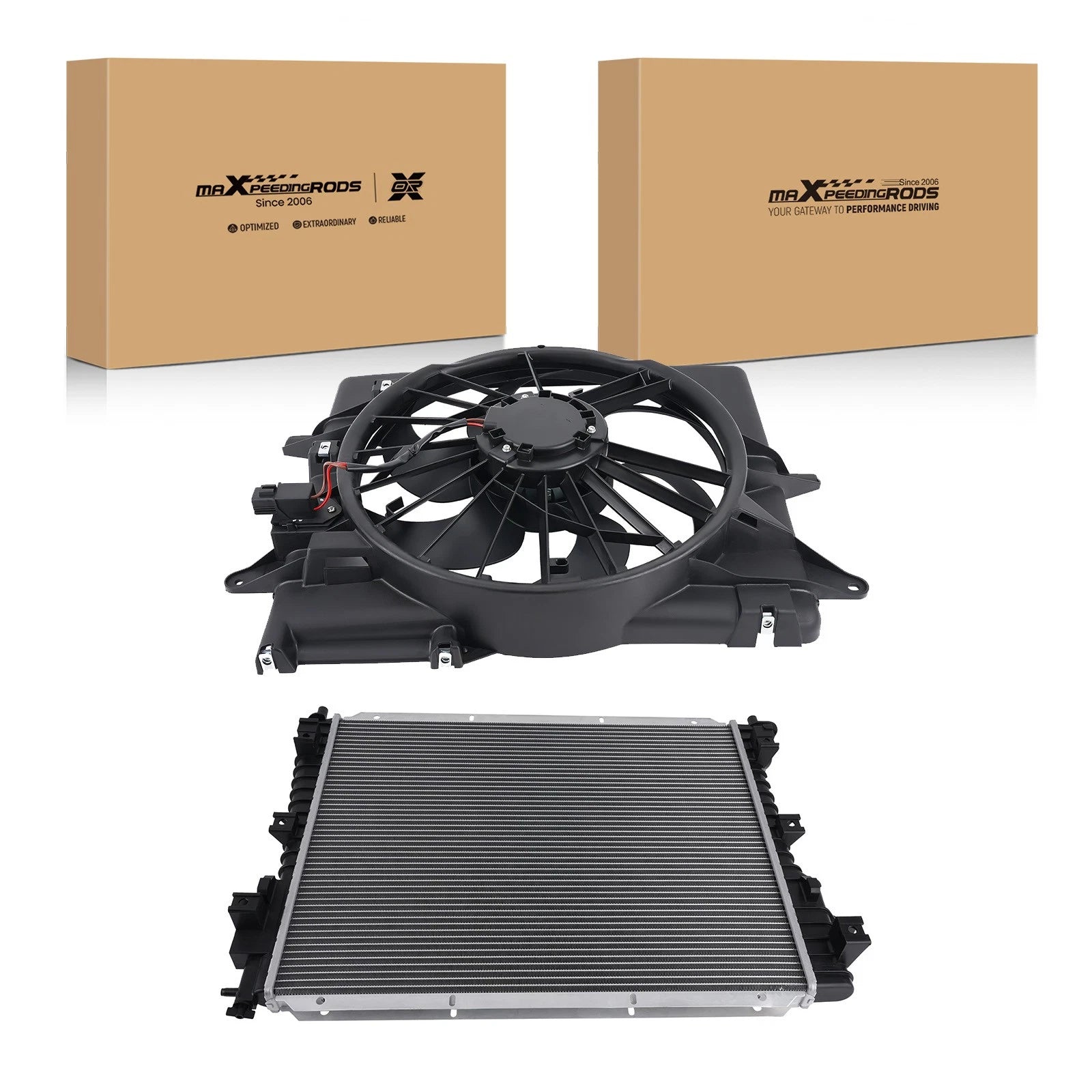 Radiator Condenser & Cooling Fan Assembly for Ford Mustang V6 (2011-2014)