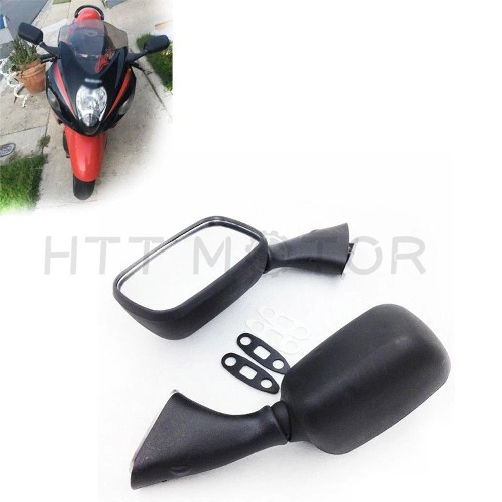 Black Side Rear View Mirrors for Suzuki GSX1300R Hayabusa GSXR1000 GSX-R750 (2000–2023)