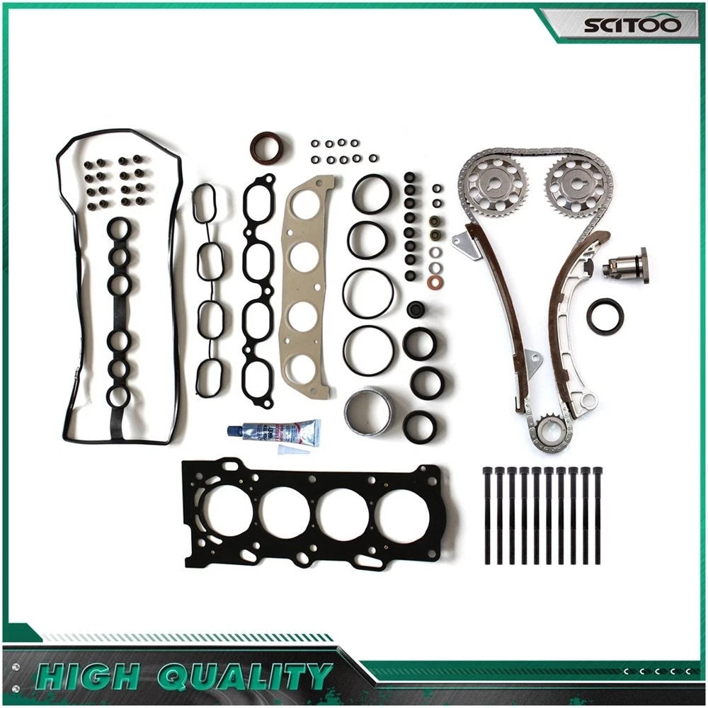Set of 10 Head Gasket Bolts & Timing Chain Kit for Toyota Corolla (1998–1999)