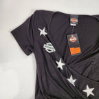 Women's Bandolier Crop V-Neck Short Sleeve Shirt for Harley-Davidson (HT4809BLK)