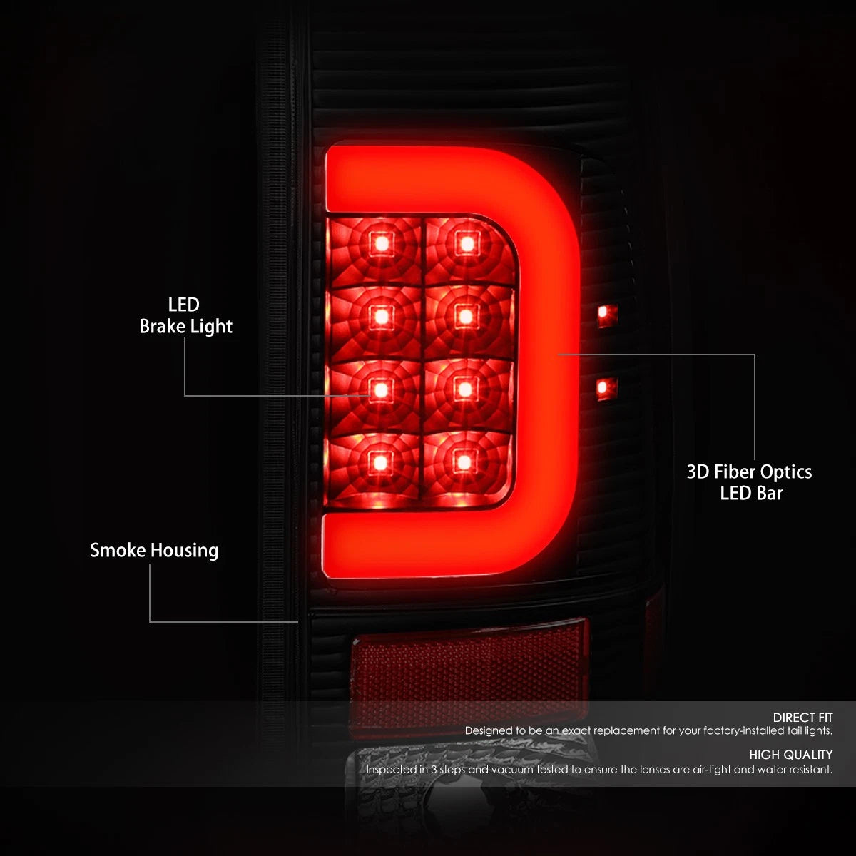 LED C-Bar Tail Brake Light Lamp for Ford F250 F350 Super Duty (2008–2016)