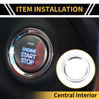 Engine Start Stop Button Knob Cover Ring for Ford Maverick (2022) Silver Tone