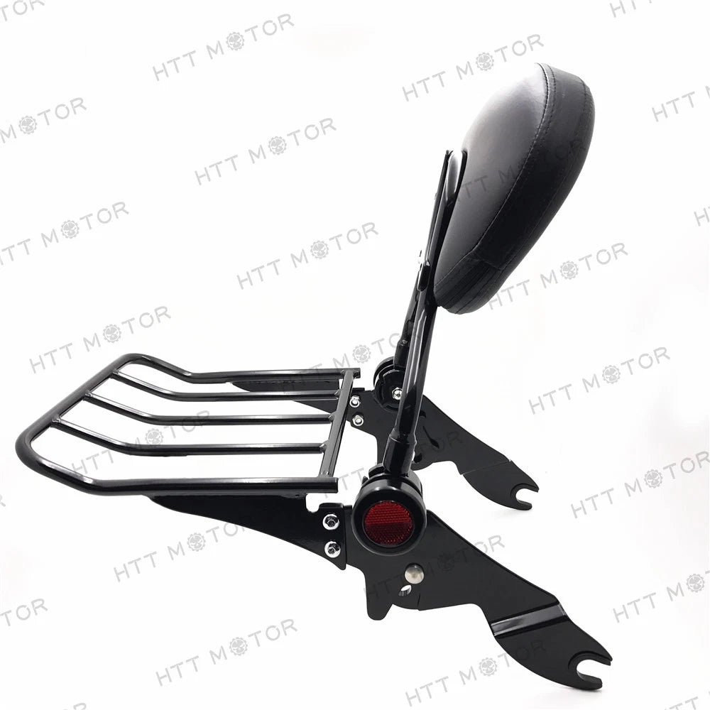 Adjustable Backrest Sissy Bar + Luggage Rack for Harley Touring (2009–2015)