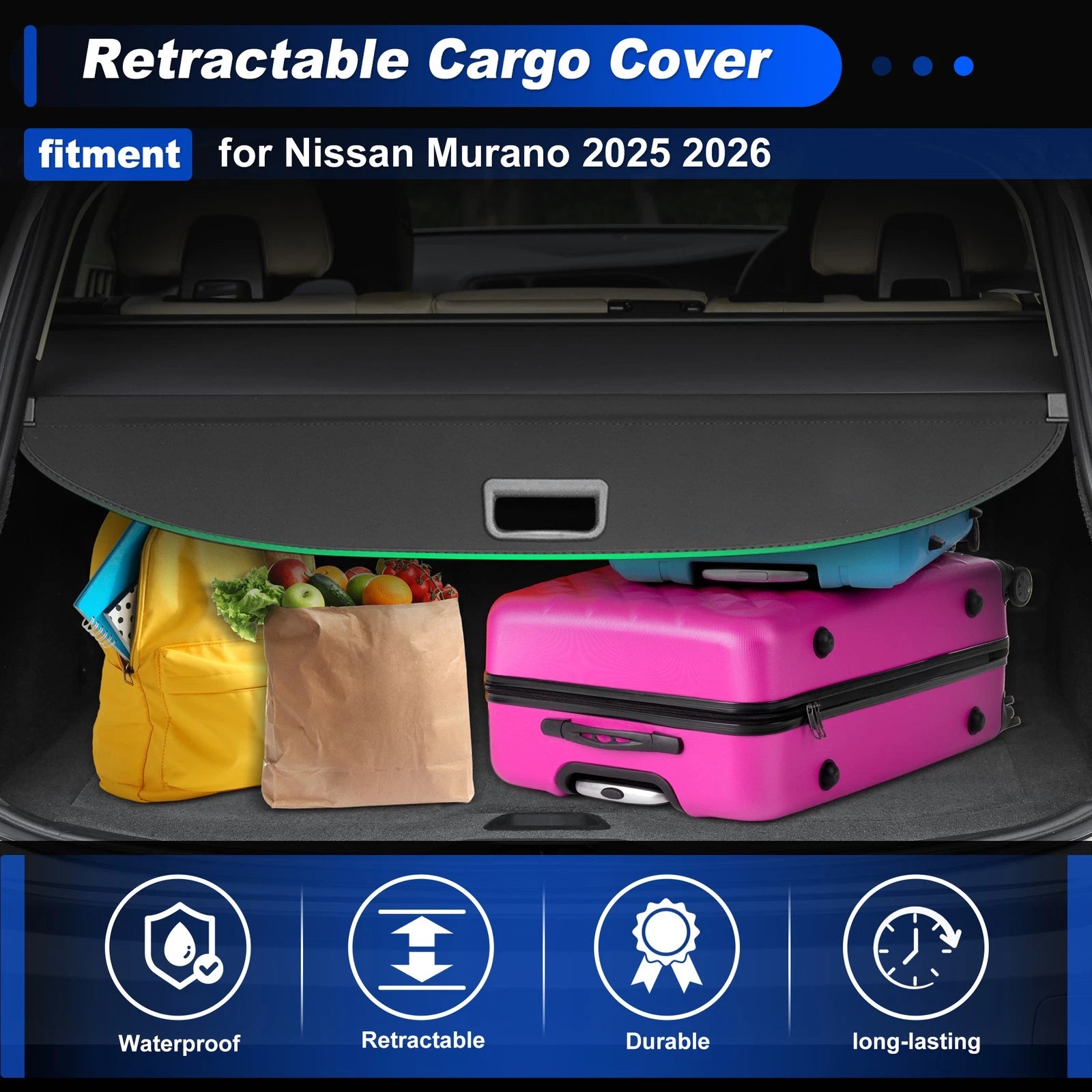 Cargo Cover for Nissan Murano (2025–2026) Black