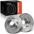 Set of 2 Rear Drilled Brake Rotors for BMW 535i 740i 640i (2011–2016)