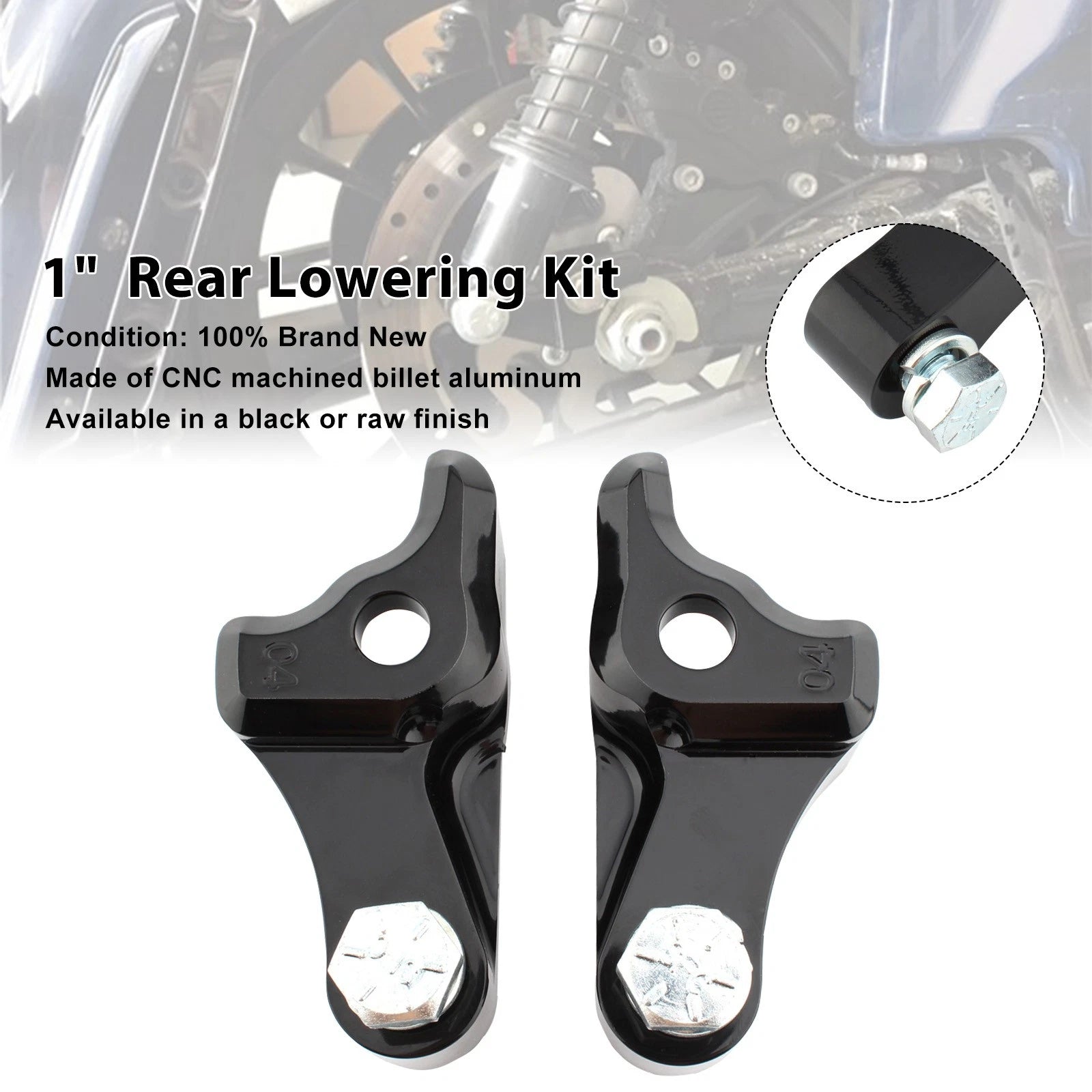 1" Rear Lowering Kit for Harley Touring FLHX FLHR FLHT (2009–2025)