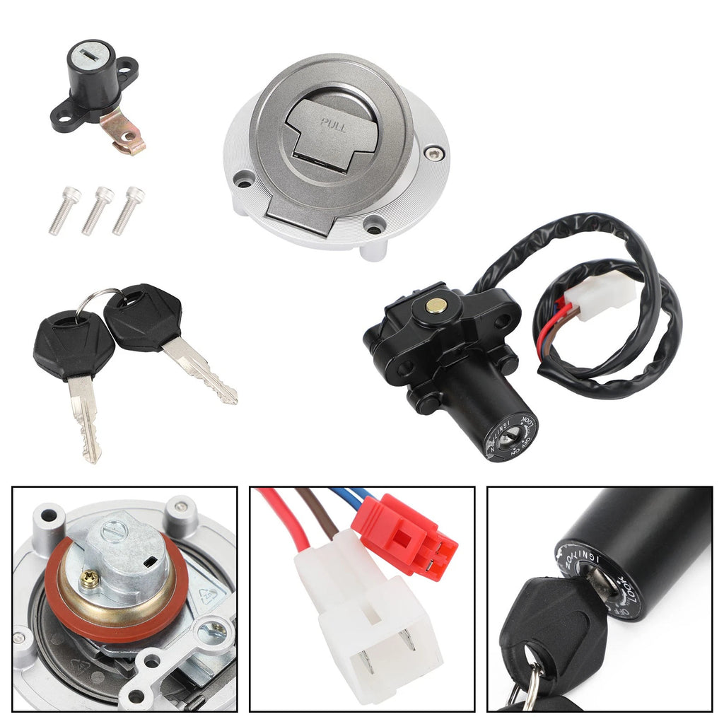 Ignition Switch Fuel Gas Cap Seat Lock Set for Yamaha YZF R1 (2000–2003) YZF R6 (1999–2005)