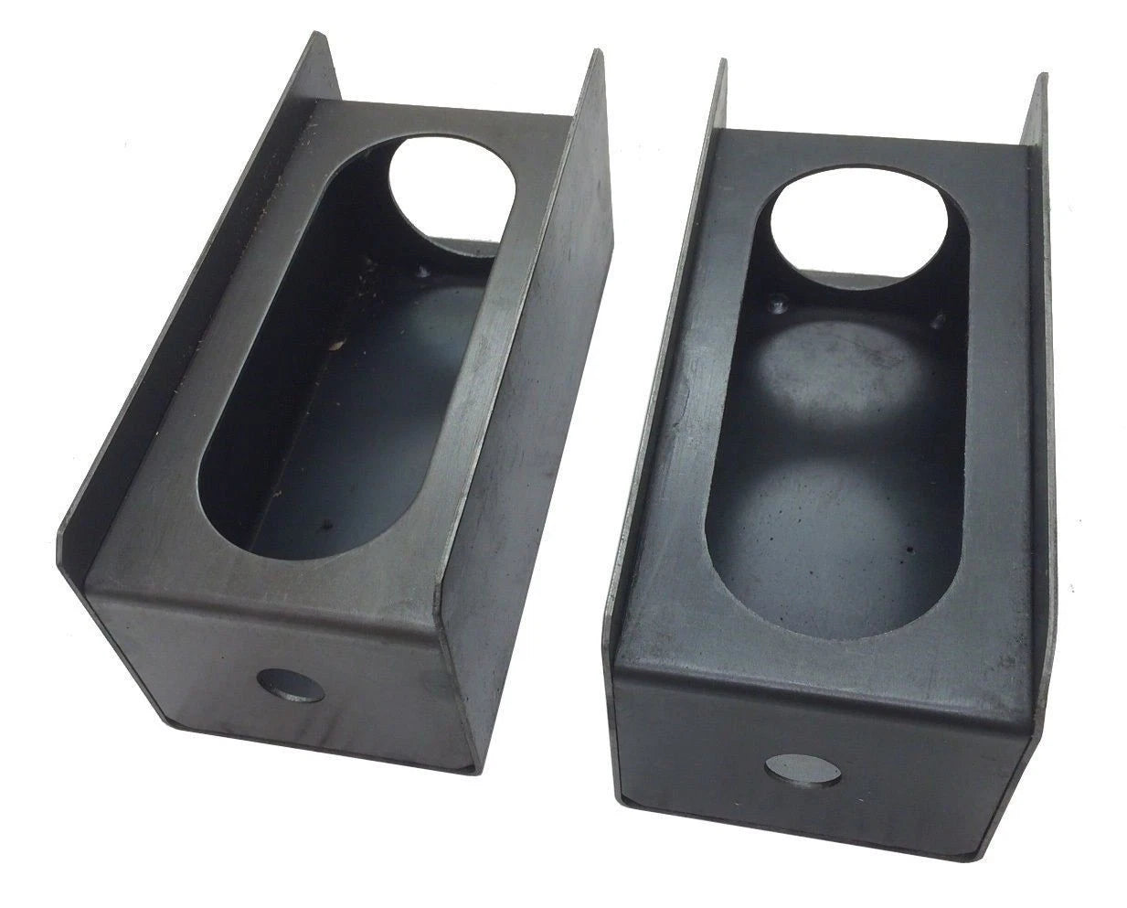 Set of 2 Steel Trailer 6" Oval Tail Light & 2" Round Side Light Mount Boxes - 24013