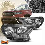 Factory Style Headlight Set for Ford Ranger XL XLT (2019–2023) Black Housing