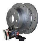 Rear Brake Kit Set of 4 Drilled 325mm Disc Rotors Bosch Ceramic Pads for Chevrolet GMC