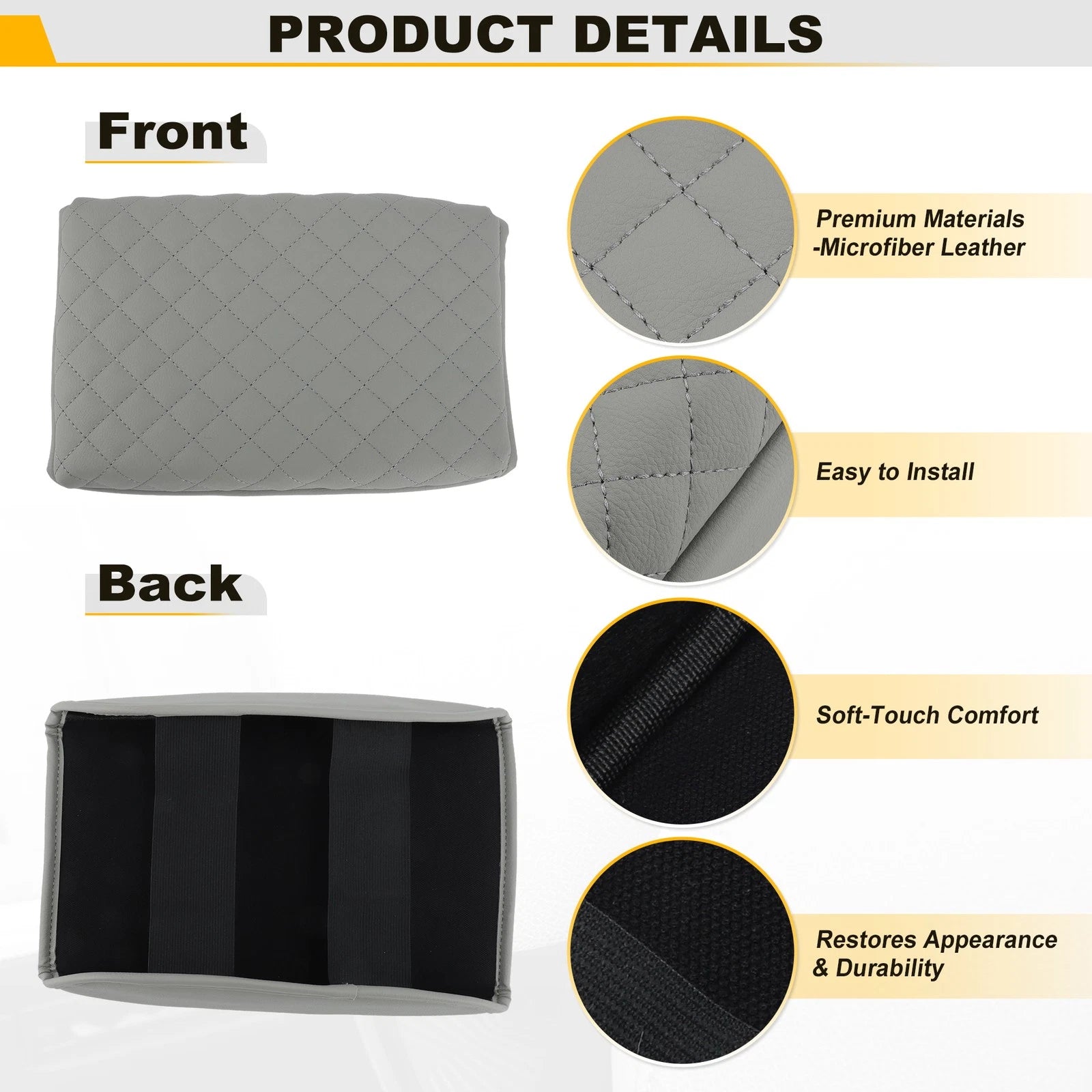 Leather Center Console Lid Armrest Cover Pad for Honda CR-V (2017–2022)