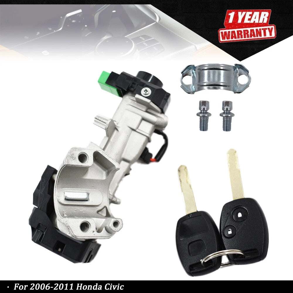 Ignition Switch Lock Cylinder for Honda Civic (2006â2011) w/2 Keys
