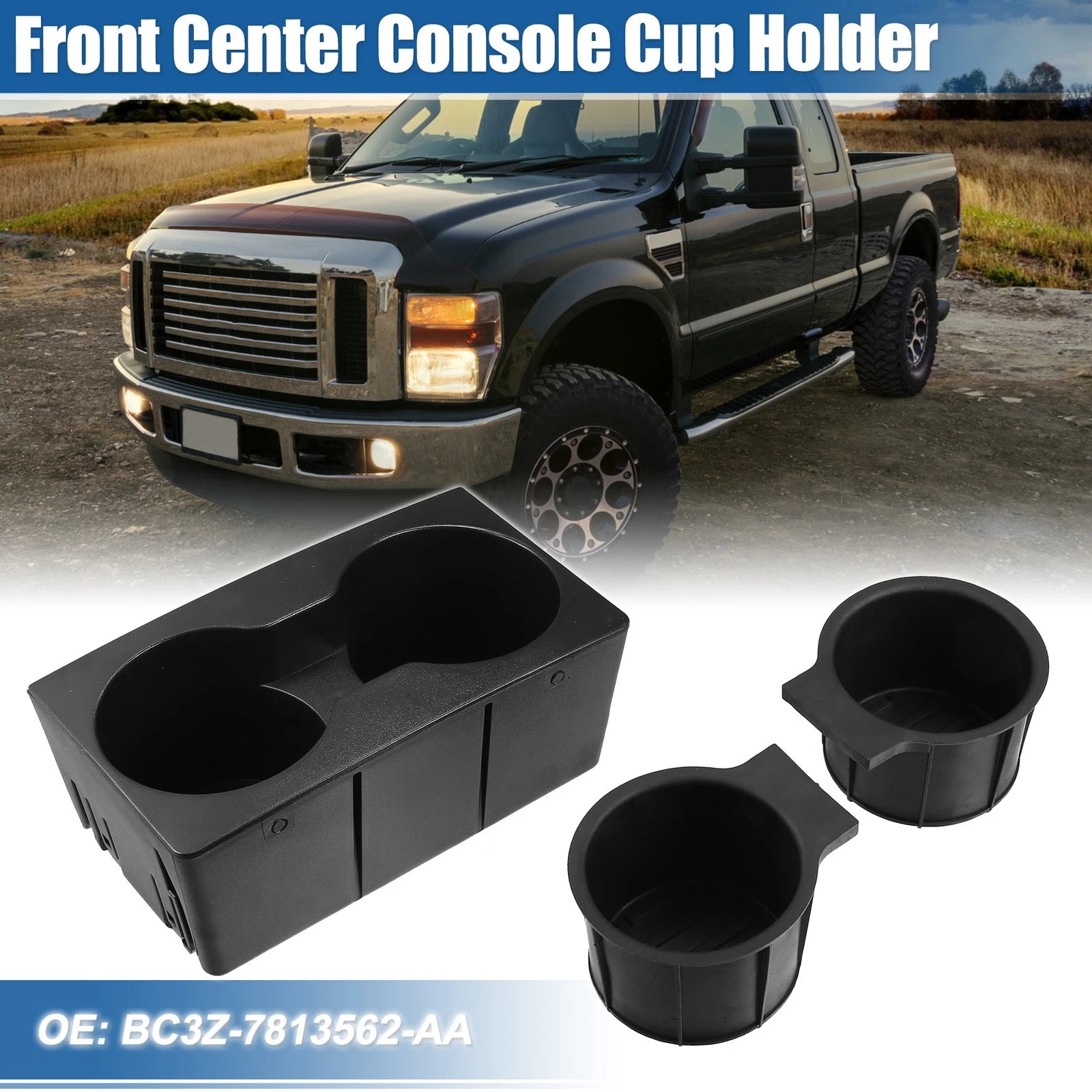 Cup Holder Insert BC3Z7813562AA for Ford F250 F350 (2011–2016)