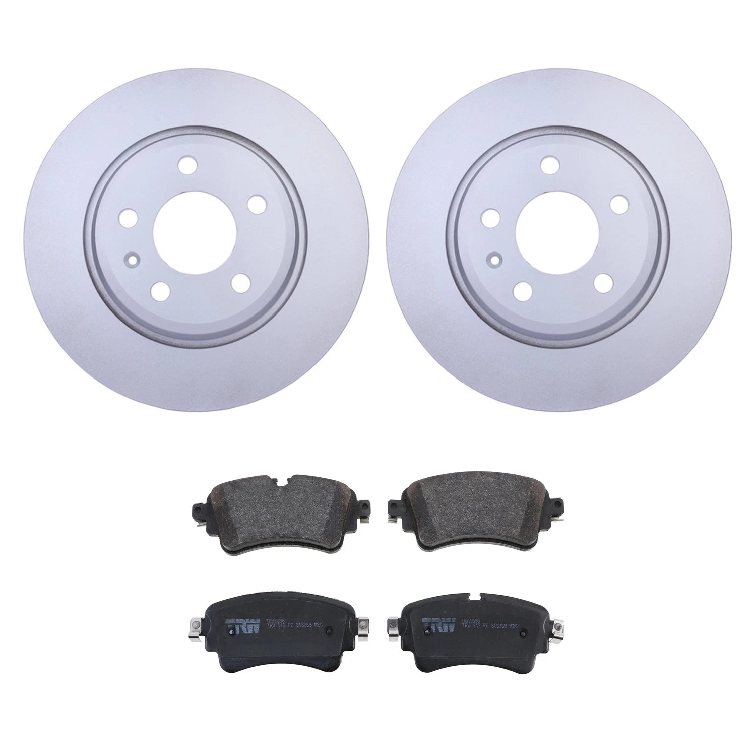 Hella Rear Rotors & TRW Pro Low-Met Disc Brake Pads Kit for Audi A4 (2017–2018)