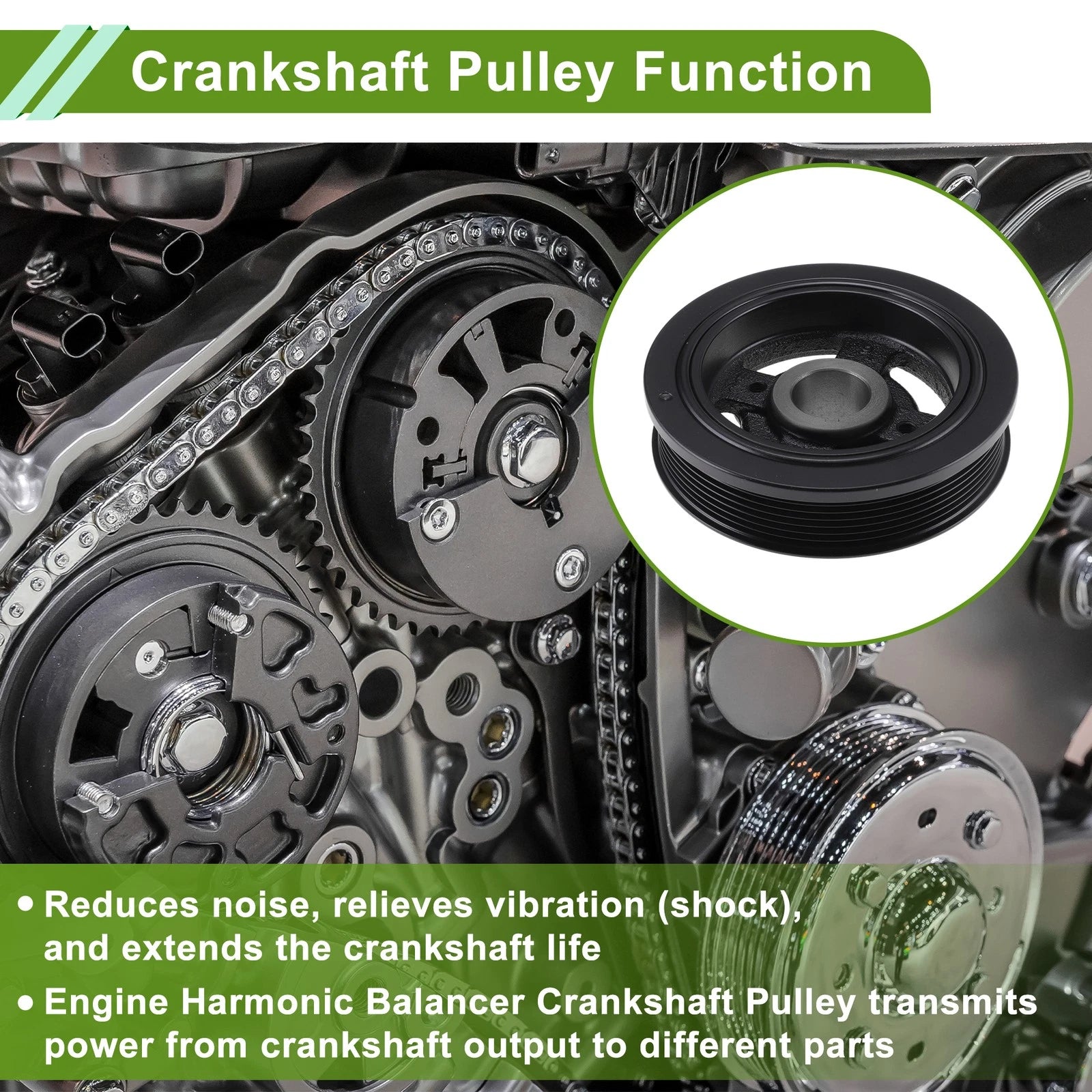 Engine Harmonic Balancer Crank Pulley for Toyota Camry  1347031030 Steel Black