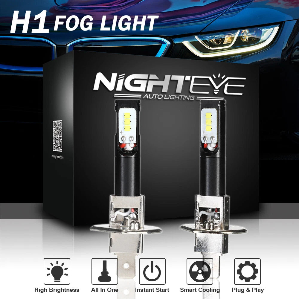 NIGHTEYE H1 LED Bulbs Kit for Fog Lights (160W 1600LM 6000K)