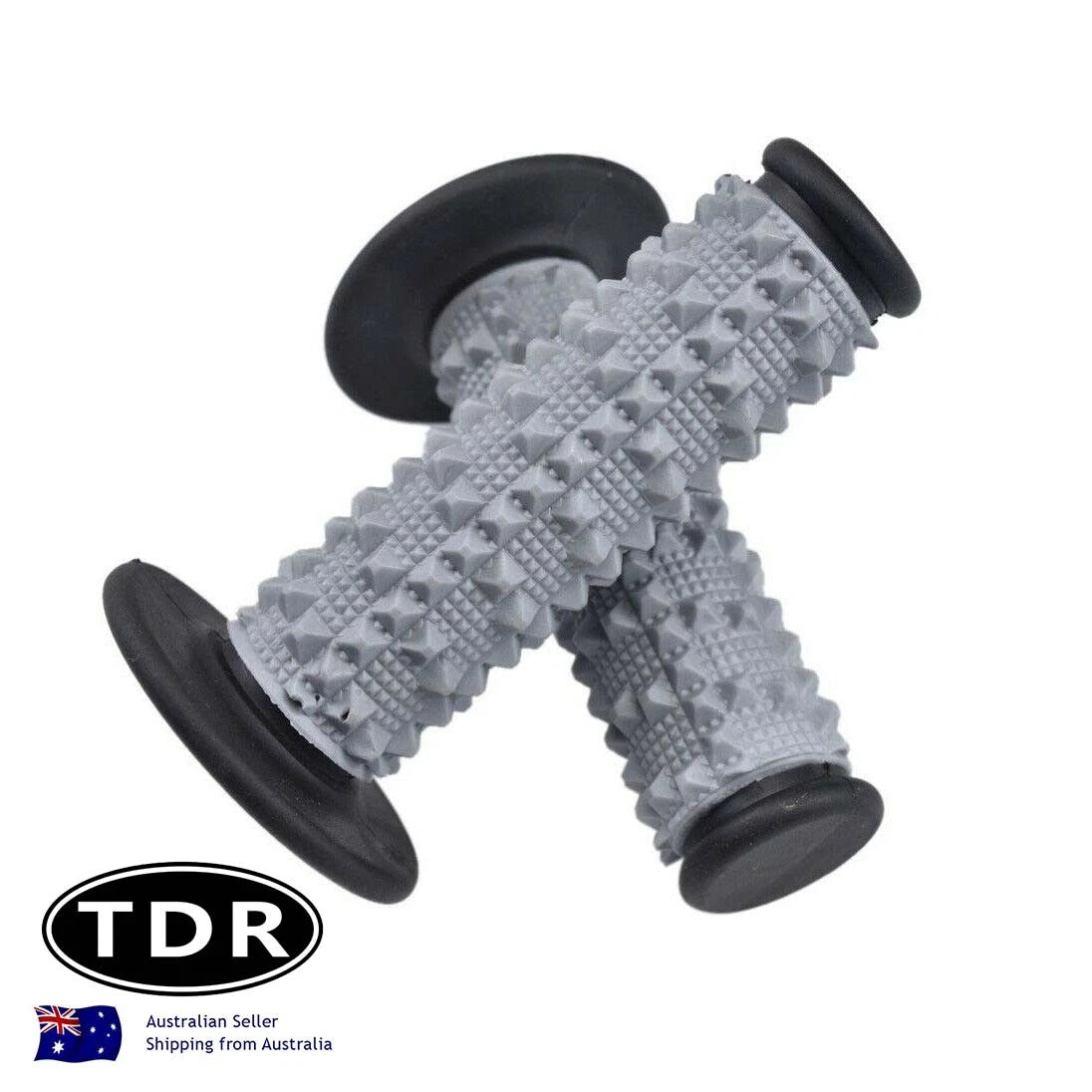 Set of 2 Black/Grey MX Motorbike Hand Grips 22mm 7/8"