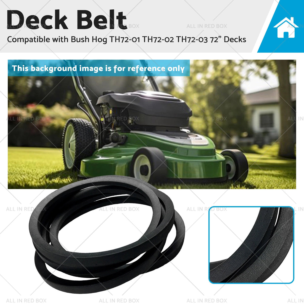 Deck Belt for Bush Hog TH72-01 TH72-02 TH72-03 (72" Decks)