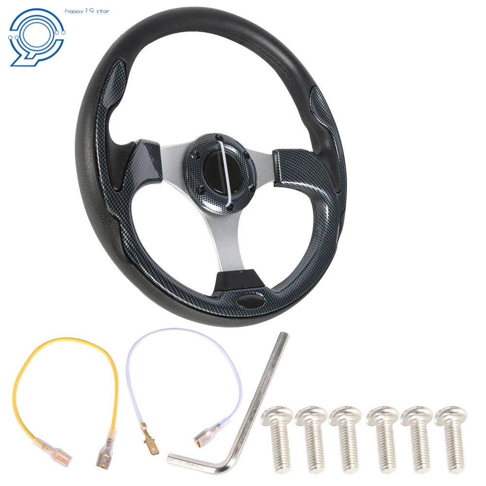 13 Inch Carbon Fiber Steering Wheel for Yamaha EZGO Club Car (1998–2017)