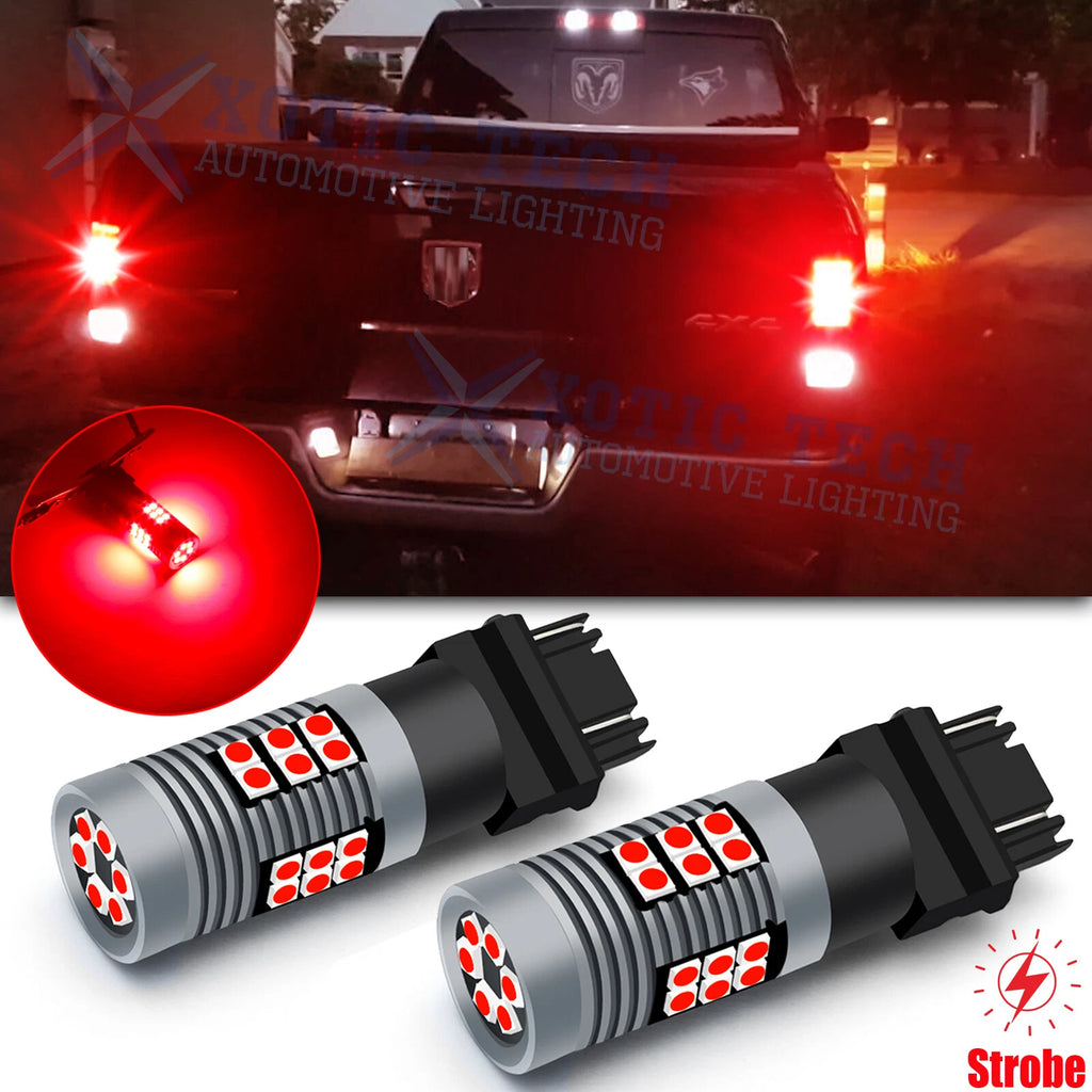 Red Strobe Blinking Brake Tail Light Bulbs for Dodge RAM 1500 2500 (2003–2016)