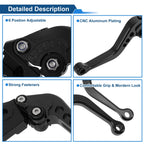 Adjustable Short Brake Clutch Levers for Honda CBR600 F2 (1991–2007) Solid Black